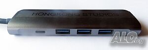 USB C хъб 5 в 1, HDMI 4K, 3 USB 3.0 порта, PD 67 W, Алуминиев корпус