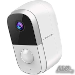 Lemnoi външна безжична WiFi камера, 1080P, 6400mAh батерия, IR нощно виждане, PIR детекция