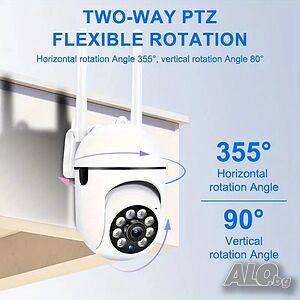 WiFi 5 Mpx безжична IP камера с нощно виждане, 360°, Full HD, слот за карта, iCam 365 | Техника за видеонаблюдение и охрана | Димитровград