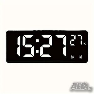 LED часовник, 2 аларми, температура на дисплея, Snooze, регулируема сила на яркост