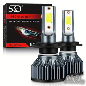 Комплект 2 бр. авто лампи/крушки H7, LED, 6000K