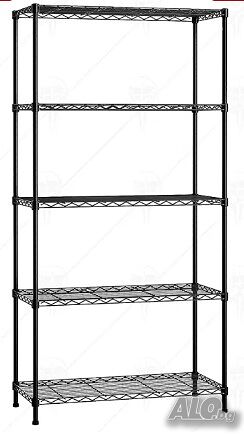 Стелаж телен 5х120кг. 180х91х35см. 5х120кг. хром