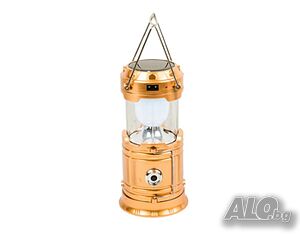 Къмпинг LED фенер, ABS, Соларно/USB зареждане, Златис SH-5800T