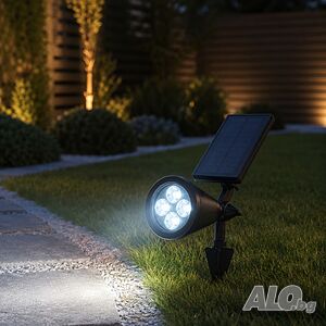 Соларен LED прожектор за градина 4 LED - Водоустойчив, с автоматично включване