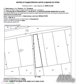 Публична продан от ЧСИ на Земеделска земя в с. Брестовица с. Брестовица, местност МИША ПАРА