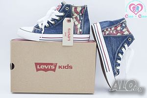 №28,31,34,LEVIS, Високи кецове от Джинс с цветна декорация