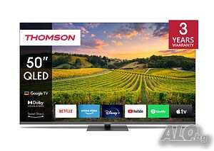 Телевизор, Thomson 50” QLED Google TV; 3840 x 2160 (4K UHD), 4000:1, QLED, 60 Hz