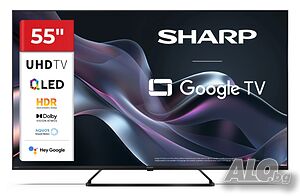 Телевизор, Sharp 55HP6265E, 55” QLED Google TV, 4K Ultra HD 3840x2160 Frameless, 1 000 000:1
