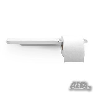 Държач за тоалетна хартия с рафт Brabantia MindSet Mineral Fresh White