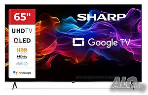 Телевизор, Sharp 65HP5265E, 65” QLED Google TV, 4K Ultra HD 3840x2160 Frameless