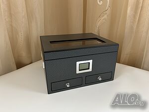 Хумидор за пури с карбоново покритие