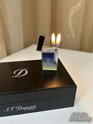 Запалка S.T. Dupont Ligne 2 Montecristo Dark Blue - отлично състояние, двоен пламък