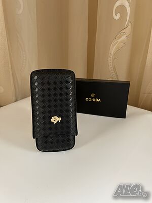 Cohiba кожен калъф за 3 пури с резачка