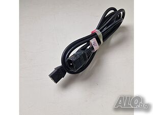 Захранващ кабел монитор компютър 2 м, 3x1 мм², мед, 16 A, IEC C13, IEC C14