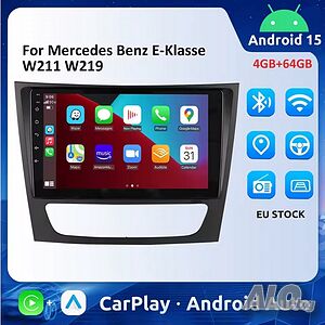 Mercedes Benz E-Klasse W211, CLS W219, W463 9” 2-DIN мултимедия с Android’15 4GB/64GB