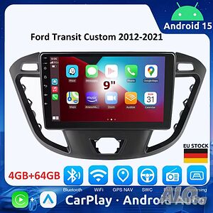 FORD Transit Custom 2012-2021 9” 2-DIN мултимедия с Android’15, 4GB/64GB, CarPlay и AndroidAuto