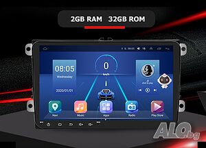 9” 2-DIN мултимедия за VW-SEAT-Skoda. Android 12, RDS, 32GB ROM, RAM 2GB DDR3