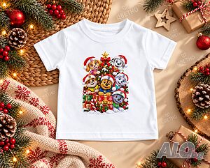Коледни тениски за деца 🎄 K-Pop, Roblox, Paw Patrol и любими герои | Детски тениски