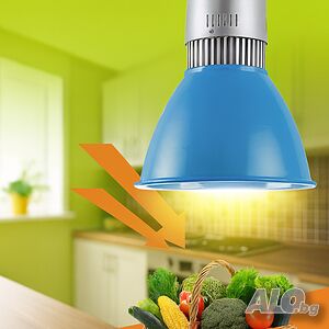 LED висяща лампа DL219B - 30W топла светлина за плотове, острови и витрини (Ø250×H280 мм, синя)