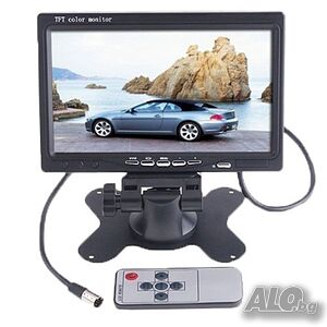 Монитор за кола с 7 инча LCD дисплей,HD 800 x 480 p и 2 AV изхода PK LCD2