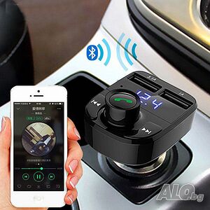 HF37 Car FM Bluetooth X8-5 в 1 FM трансмитер с bluetooth, двойно USB зареждане,MP3 плейър и хендсфри
