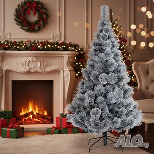 Изкуствено борче/елха със заскрежени иглички и шишарки