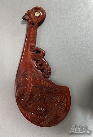 Резбована, дървена, Wahaika, Уахайка, оръжие, Маори, Нова Зенлондия, оръжие, дърворезба