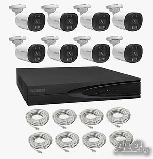 Система за видеонаблюдение 4K Ultra HD с 8 камери и 8-канален NVR с PoE и двупосочно аудио