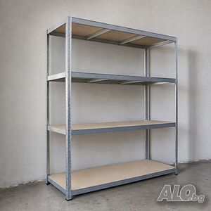 Метален гаражен стелаж HÖGLER 180x160x60 см - 4 рафта, до 1200 кг, поцинкована стомана