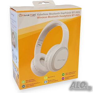 Безжични Bluetooth слушалки MusicMan BT-X65 Бели