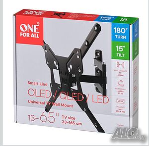 Стойка за телевизор One for All. Завъртяне до 180 градуса. 13-65 инча