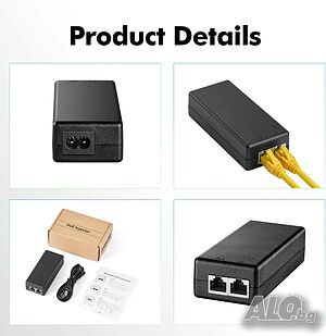 НОВ YuLinca 15,4 W Gigabit Poe инжектор, адаптер Non-Poe към Poe, Plug & Play, до 100 метра