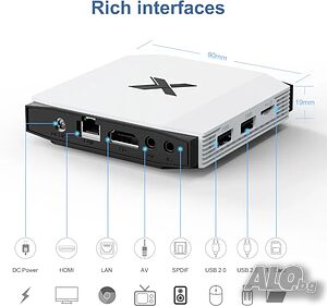Android TV Box 4GB RAM 32GB ROM H.265 Quad 4-Core Android Box Support 3D 4K UHD Videos H.265, 2.4G/5