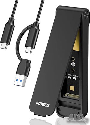 НОВА M.2 NVMe SSD кутия FIDECO, USB 3.2 Gen 2 към M.2 NVMe, PCIe NVMe адаптер за M & M+B ключове
