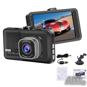 3,0-инчов DVR / Dash Cam, нощно виждане, монитор за паркиране, черен