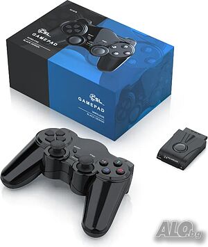 НОВ Джойстик за PlayStation, CSL контролер, безжичен PS2 геймпад, 2,4 GHz адаптер с двойна вибрация