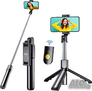Селфи стик Gritin Selfie Stick, 4 в 1, Bluetooth управление и Tripod Трипод, дистанционно