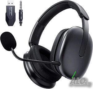 TA82 Безжични геймърски слушалки с подвижен шумопотискащ микрофон за PS5 PS4 PC, 2,4 GHz USB Dongle