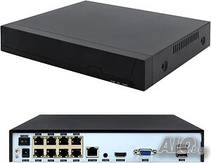 НОВ 8 канален POE NVR REVODATA POE4008ES, подържа 8 x 5MP IP камери и до 10TB SSD/HDD