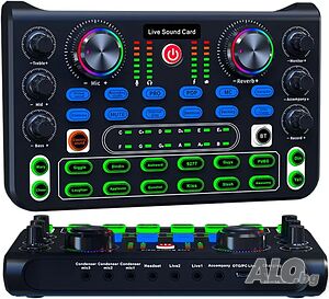 НОВА саунд карта / звукова карта / аудио миксер с Bluetooth. Мини Audio Mixer със звукови ефекти...