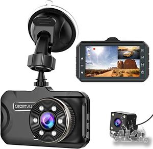 Dashcam предна и задна камера за кола CHORTAU 32GB Карта 1080P 3” IPS Loop Recording