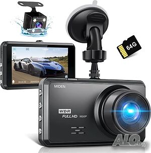 НОВ Dash Cam, DVR, автомобилна камера Miden S7 2.5K, предна и задна, 64GB, Full HD, 3.2 инча