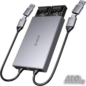 НОВА кутия за 2 NVMe M.2 SSD диска ORICO, USB 3.2 Gen2 10Gbps M.2 Type-C SSD, PCIe M-Key, B & M ..