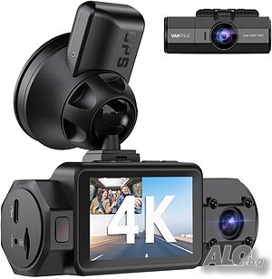 НОВА Dash Cam, автомобилна камера VanTrue N2S Dual, Dual-Channel, 4K, Dual 1440P, GPS, Черна