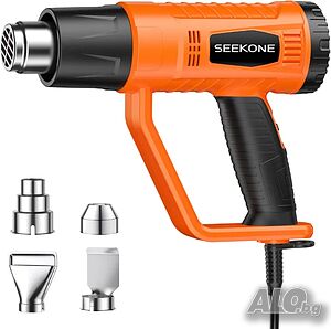 НОВ пистолет за горещ въздух с 4 приставки SEEKONE 2000W, 400 ℃ и 600 ℃
