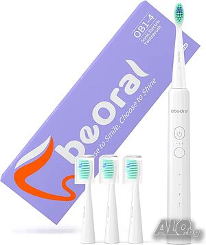 НОВА ултразвукова четка за зъби ObeOral OB1-4, 12 режима акумулаторна, 4 влакна Dupont, избелваща