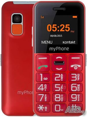 НОВ мобилен телефон с големи бутони за възрастни MyPhone Halo Easy, червен, SOS бутон, 2 sim...