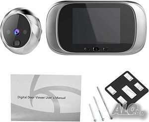Цифрова шпионка за врата ACAGALA с камера и звънец, 2.8” LCD екран, нощно виждане, фотозаснемане...