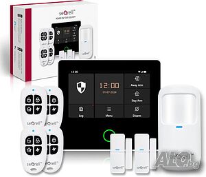 НОВА безжична домашна алармена система seQrell GSM 4G и WiFi, със сензорен екран, батерия 1500mAh...