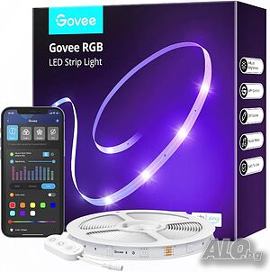 НОВА, ТЕСТВАНА LED лента Govee, 65,6 фута (19,8 м), WiFi RGB лента, работеща с Alexa и Google...